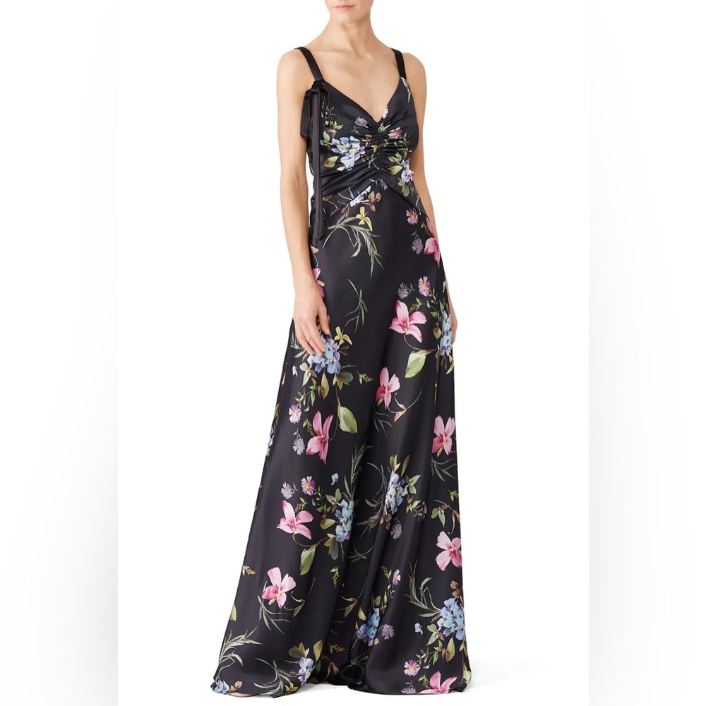 Jill Stuart Pink and White One Shoulder Gown